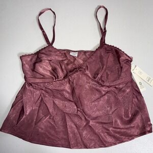 No Boundaries Women's Woven Cami Top with Lace Trim and Bow, NWT‎ XL (16-18)